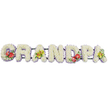 Set against a plain white background, this image captures a long, horizontal sympathy tribute spelling out GRANDPA in proud capital letters, the kind often seen resting beside a coffin or at the front of a memorial gathering in Notting Hill. Every letter is crafted as a deep, three-dimensional block filled completely with white chrysanthemums, their soft, rounded petals nestling closely together to form a plush, textured surface that feels both gentle and dignified. A band of pale lavender ribbon skims around the foot of each letter, just visible beneath the blooms, adding a cool, understated edge of colour that helps define the contours yet preserves the calm, monochrome look. Slim dark green bars run along the length of the word, almost hidden but providing the structure that keeps the tribute straight and stable for display. Carefully arranged accent sprays bring moments of vivid colour and emotion. On the G, a bold grouping of rich red anthuriums stands out, the glossy, heart-shaped spathes and upright yellow spadices shining against a backdrop of dark green leaves, symbolising deep affection. The first A carries graceful yellow-green orchids, their sculpted petals and buds nestled among fresh foliage, suggesting hope and cherished memories. Near the centre-right, the D echoes the red anthuriums of the G, giving balance and rhythm to the piece, while the final A mirrors the first with more lime-tinted orchids and greenery. It is exactly the sort of thoughtful, bespoke funeral flower design a family might request from a trusted Notting Hill florist when they wish to honour a much-loved grandpa with beauty, softness, and quiet strength.